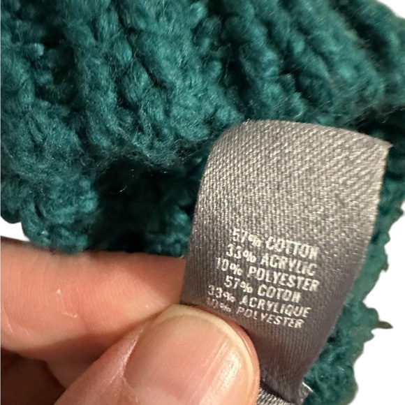 Aerie Linden Emerald Green Cable Knit Crewneck Pullover Sweater Womens Medium - Picture 8 of 10